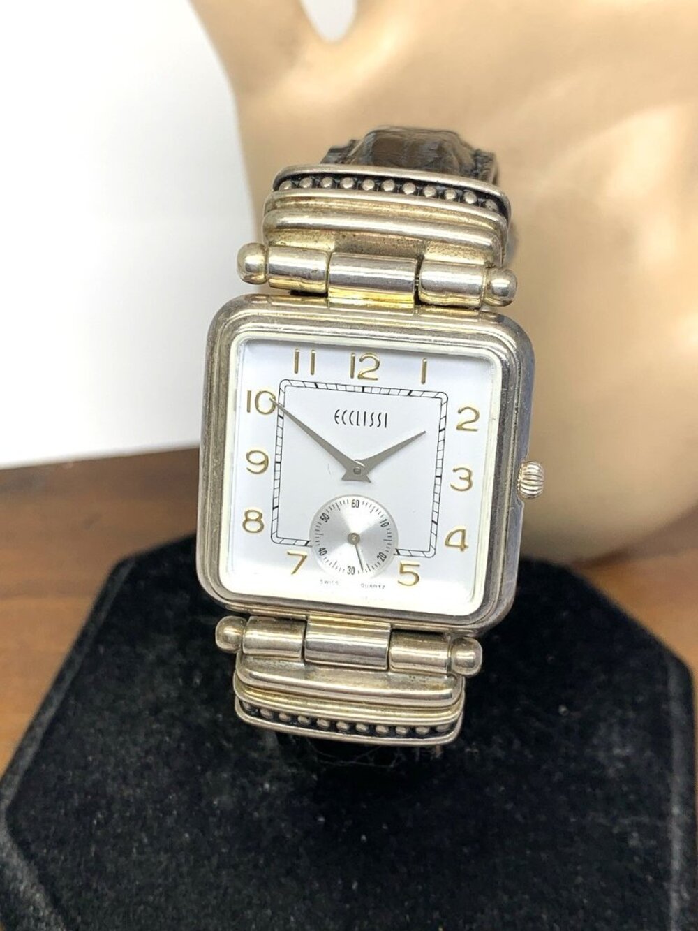 Ecclissi Women's Watch 787 Quartz Stainless Stee Sterling Silver Leather 29mm
